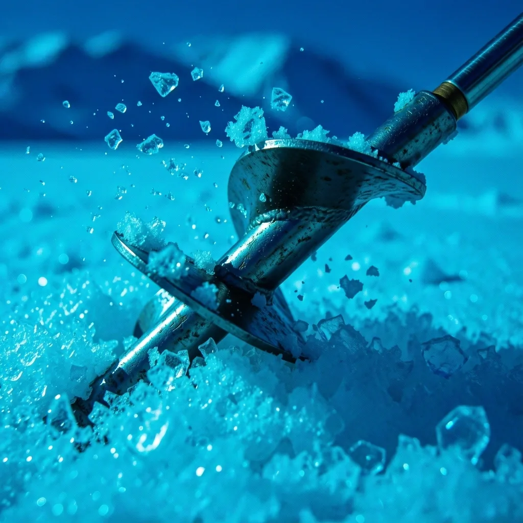 Manual auger in arctic snow