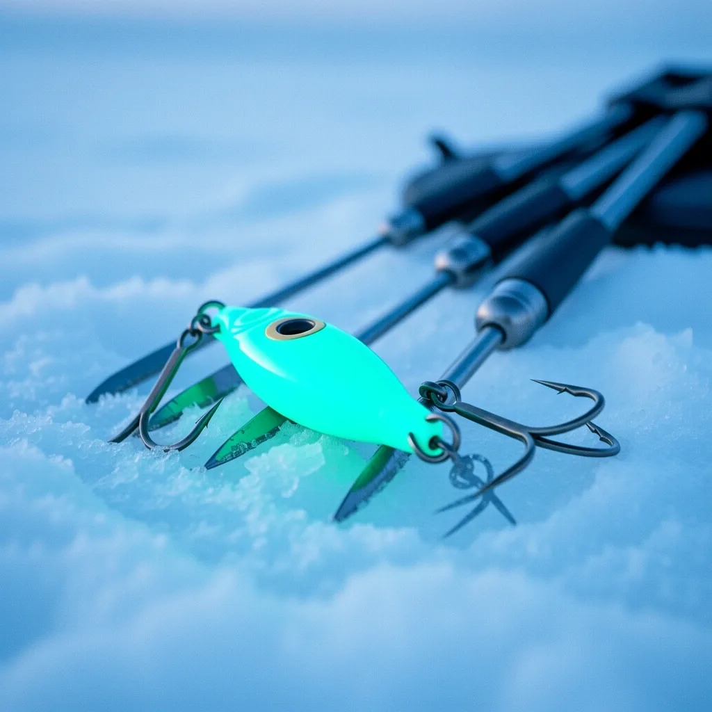 Neon lures in snow