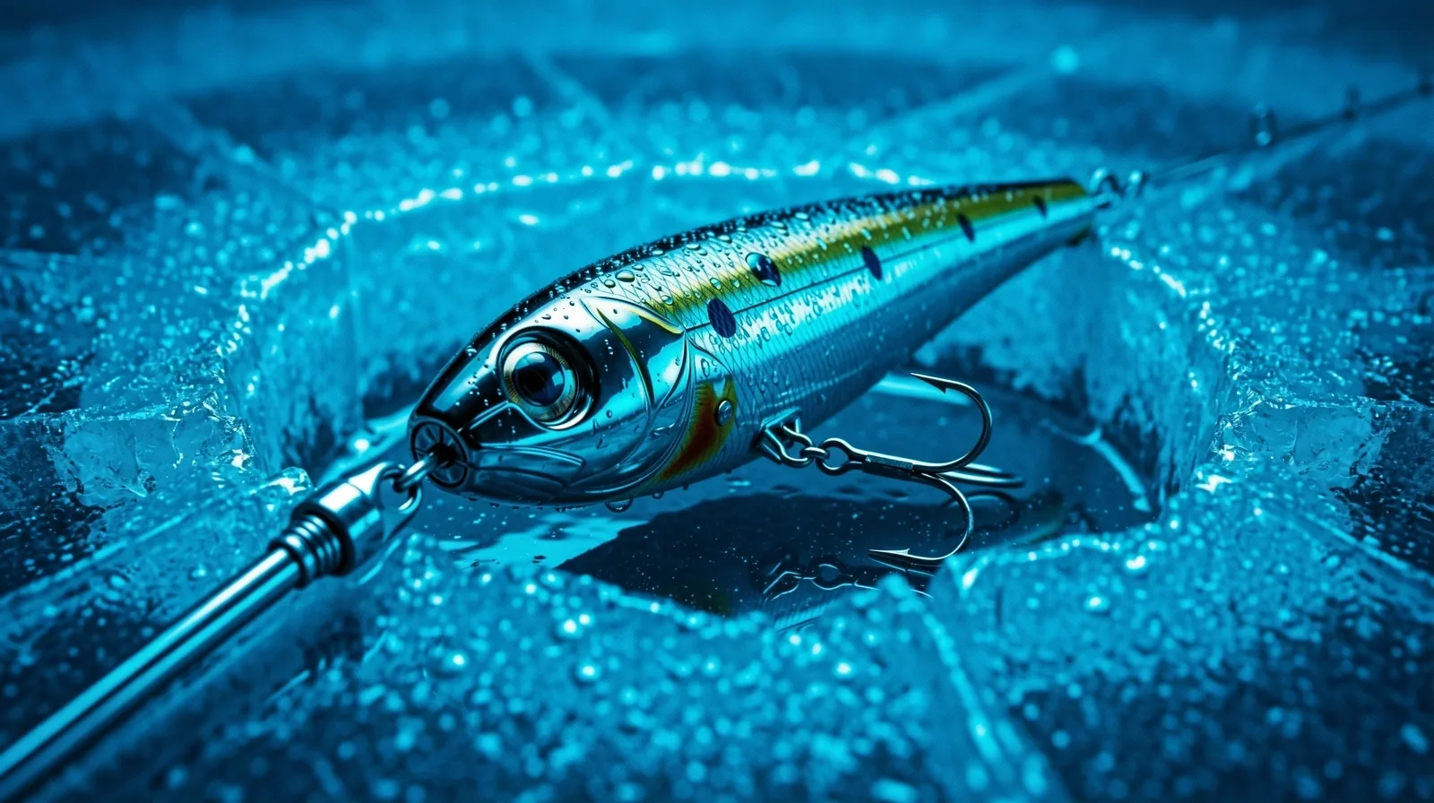 Arctic fishing gear in frozen conditions
